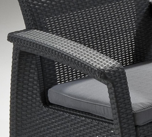 Imagen 4 de 10 de Juego De Living Jardin Exterior Rattan 3 Cuerpos Corfu Keter