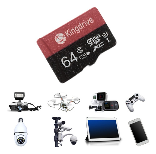 Cartão Micro Sd 64gb Para Drone, Gps, Celular, Câmeras Wi