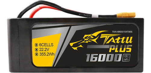 Batería Lipo Tattu Plus 22.2v 16000mah 6s 15c Conector Xt90s