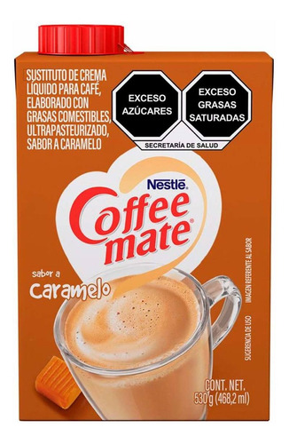 Sustituto De Crema Para Café Coffee Mate Líquido Sabor Caramelo 530g