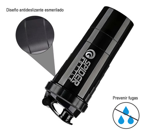 Naiwant Vaso Mezclador Multifuncional Para Deportes Fitness 500 Ml negro Adecuada Para Acampar Al Aire Libre, Senderismo, Montañismo,oficina, Fitness