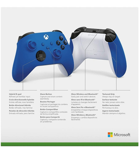 Imagen 4 de 4 de Control Xbox One Shock Blue Series X / S Joystick 2020 Nuevo