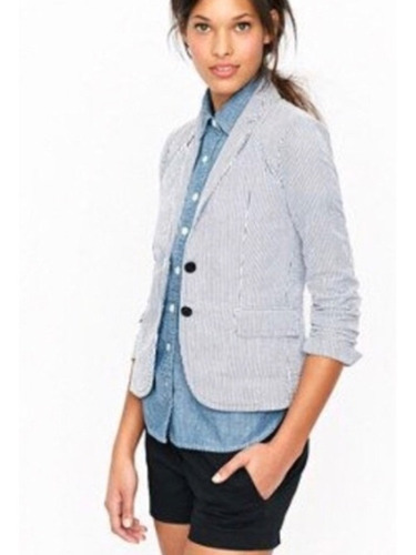 Sandro Anthropologie Blazer Saco Rayas Marinero G L Grande