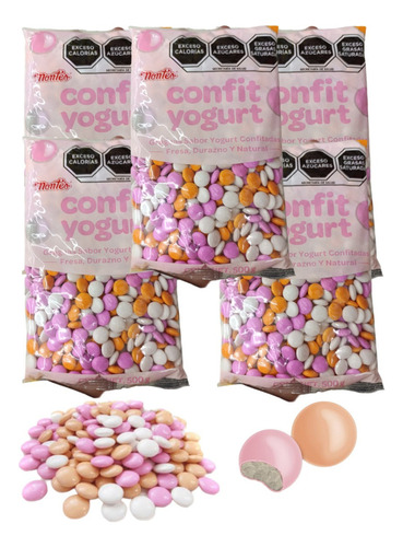 Grajea Yogurt Confitado 1kg Fresa Durazno Natural E