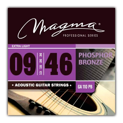 Encordado Guitarra Acustica Cuerdas 09-46 Magma Ga110pb