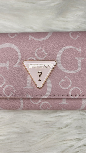 Cartera Para Dama Guess G9697151 Nueva 100 % Original Rosa Claro Estampado