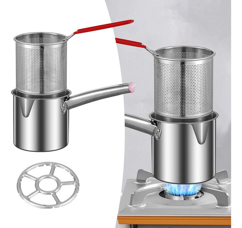 Qe1 Olla Freidora De Acero Inoxidable Con Cesta Cesta 1,2 L