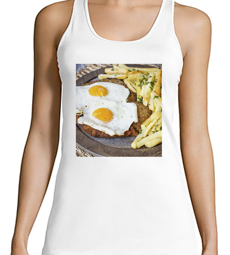 Musculosa Mujer Milanesa Caballo Huevos Guarnicion Papas