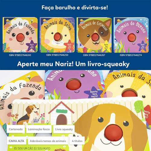 Aperte Meu Nariz! Um Livro-squeaky: Animais Da Fazenda, De Brijbasi., Vol. 1. Editorial Todolivro, Capa Dura, Edição 1 Em Português, 2024
