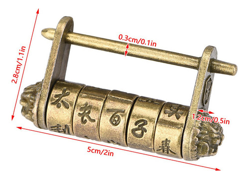 Cadeado Vintage Chinês Com Combinação Antiga