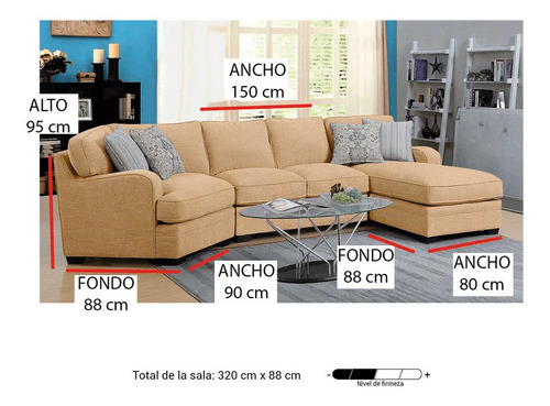 Sala Aisha Izquierdo Haspe Beige 3pz Mueble Sala Sofa Sillon