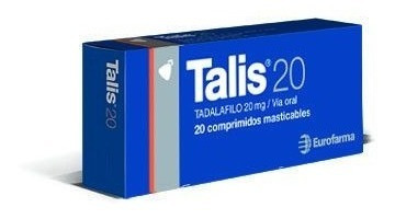 Imagen 2 de 4 de Talis Masticable 20 Mg 20comp. Tadalafilo