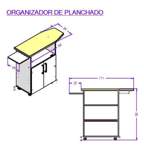 Organizador Planchado Mosconi 110x88x37 2p 1e Blanco 10072 Blanco