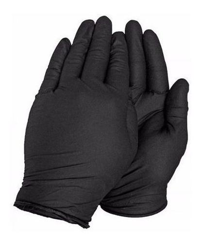 Guantes Negros De Latex Descartables Eurostil Nitrilo X20