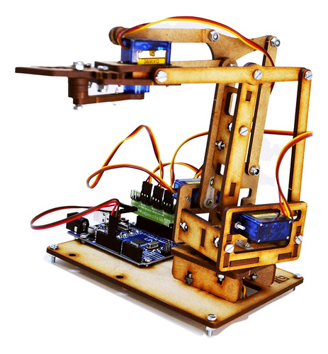 Brazo Robotico Didactico Para Arduino En Mdf