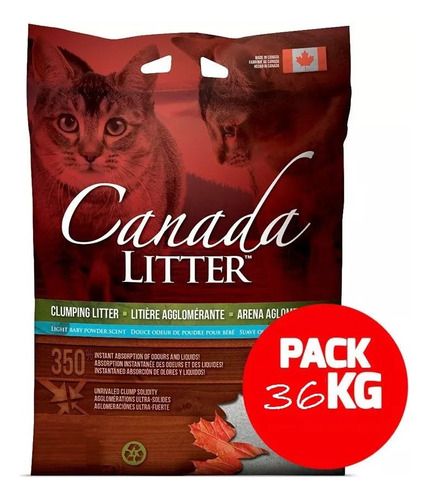 Pack De Arena Aglomerante Canada Litter 36kg