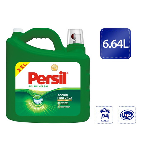 Detergente Persil Acción Profunda Gel Universal Xxl 6.64 L