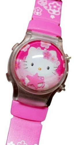 Reloj Hello Kitty Estrellas Tapa Encapsulado Niña Infantil