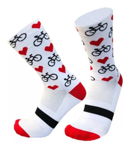 Imagen 1 de 3 de Medias De Ciclismo Estampados De Bicicleta Para Mtb/ Ruta.