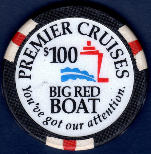 Ficha Token De 100 Premier Cruises Big Red Boat Crucero
