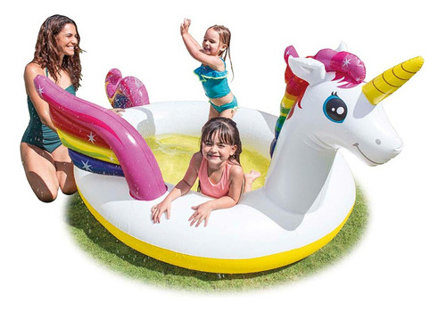 Pileta Inflable Unicornio + Rociador 2.72 Mts Intex 57441