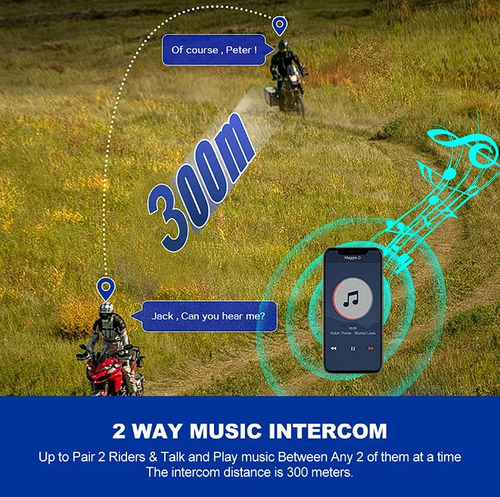 Intercomunicador Moto Bluetooth Casco Audifono Inalambrico