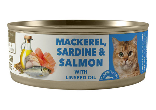 Amity Caballa Sardina Y Salmón Para Gatos Adultos Lata 80gr