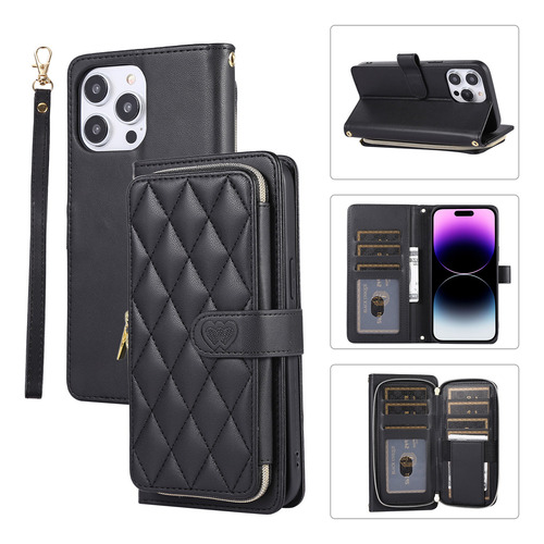 Stylish Zipper Bag For Para Samsung S24 Card Phone Case