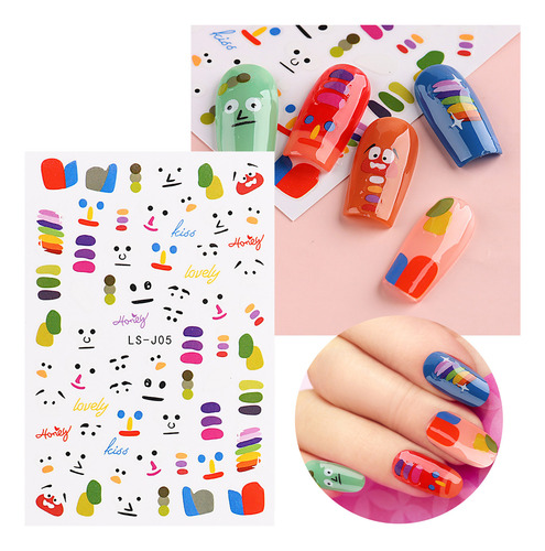 Pegatinas Adhesivas Para Decoración De Uñas, Bonito Dibujo D