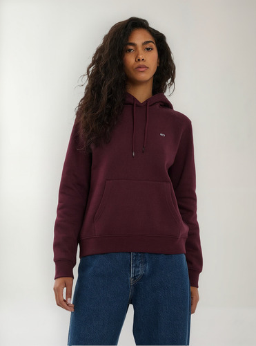 Polerón Hoodie Flag Logo Burdeo Tommy Hilfiger