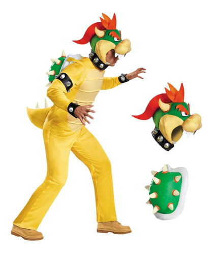 Disfraz De Hombre Bowser Deluxe Adulto