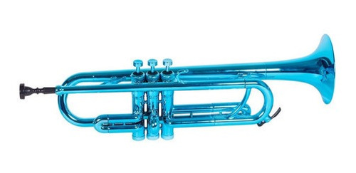 Trompeta Plastico Bb Parquer Azul Metalizado Liviana Funda