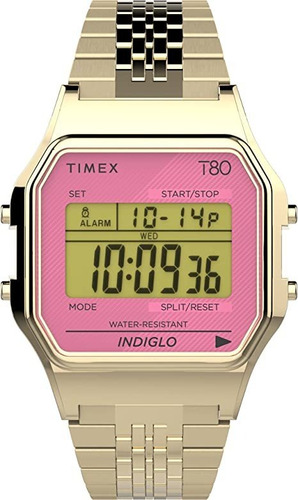 Timex Reloj De Cuarzo T80 De 1.339 In Tw2v19400yb, Pulsera