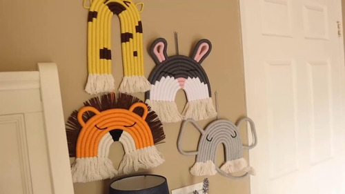 Arte De Pared De Animales Colgantes De Macrame Hechas A Mano