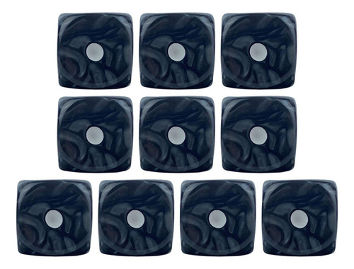 10 Uds. Dados De 6 Lados, Juego De Dados, Negro Negro .