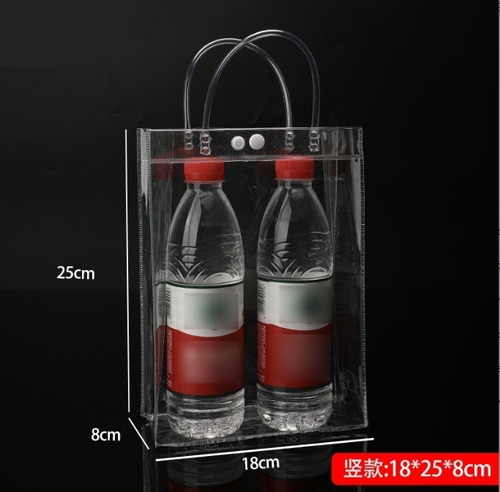20 Bolsas De Regalo De Plástico Transparente Con Asa