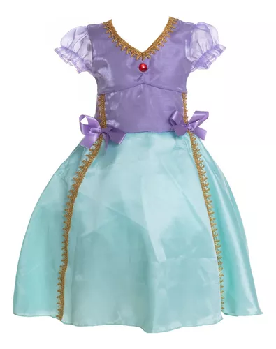 Traje de Sereia Infantil Roupa de Sereia Princesa Sereia Fantasia Infantil  de Sereia Completa com Peruca e Acessórios (120CM)