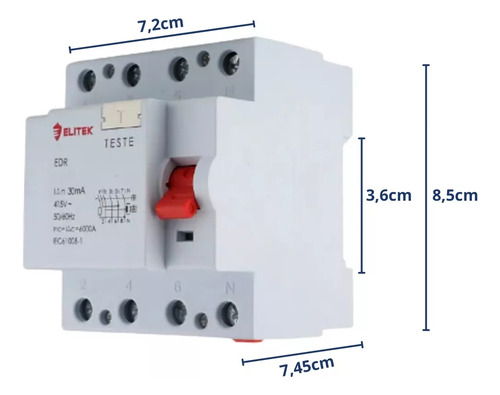 Interruptor Diferencial Dr 4 Pólos 25a 30ma - Tetrapolar