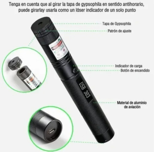 Puntero Láser Recargable Usb V8