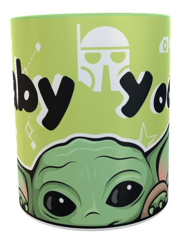 Taza Verde Baby Yoda Carita