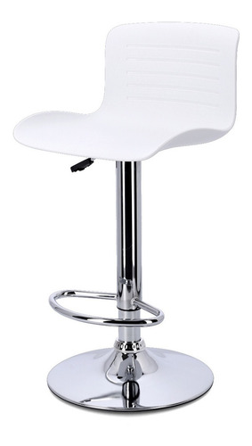 Banqueta Alta Barra Desayunador Taburete Respaldo - Rex Color Blanco