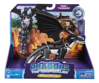 Muñeco Figura Dragons Tom + Thunder Nine Realms Premium