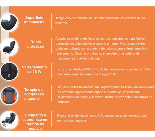 Poltrona De Massagem Bluetooth Calha Sl Compacta