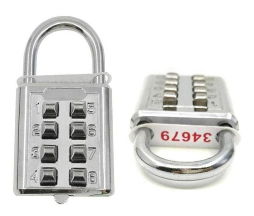 Candado Acero Inoxidable, Mxlks-005, 2pzas, 8 Teclas, Plata