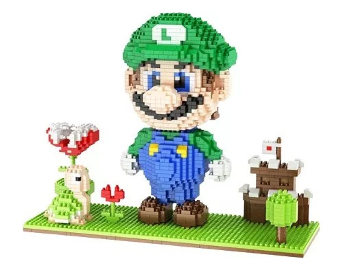 Set De Construccion Luigi Super Mario Bloques Para Armar