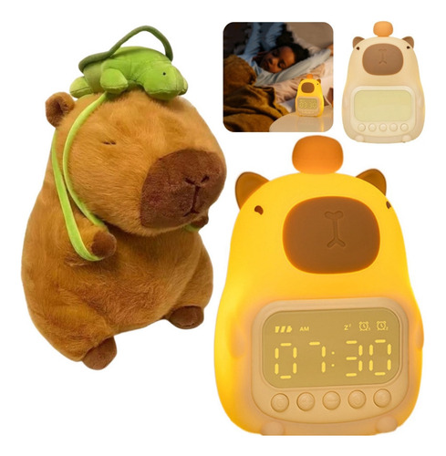 Xj Jja Despertador Con Forma De Capibara For Niños, Lámpara