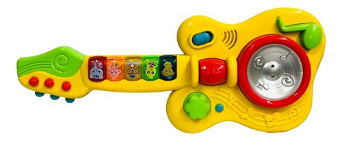 Guitarra Infantil Con Luz Y Sonido Magic Ar1 F8164 Ellobo Color Amarillo
