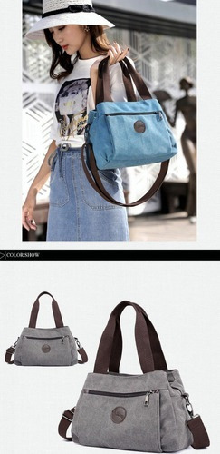 Bolso De Lona De Gran Capacidad For Mujer De Moda Urbana