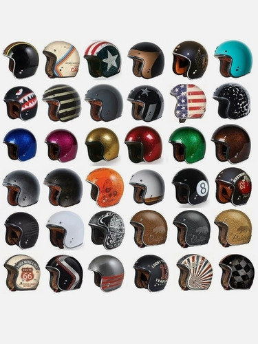 Casco Café Racer Dot Vintage Scooter Moto Motocicleta Retro