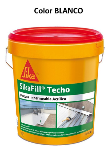 Imagen 2 de 7 de Sikafill Techos, Pintura Impermeable 18 Lts